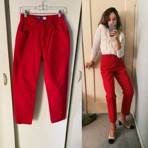 Vintage 90's Cherry Red High Waist Mom Jeans